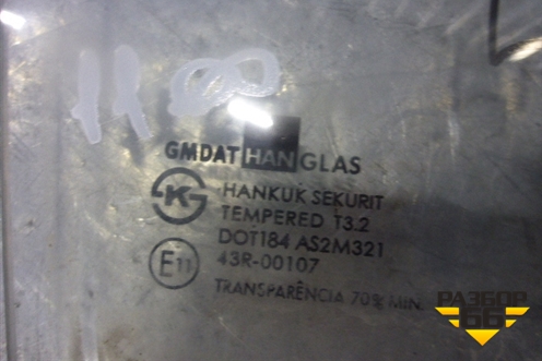 Стекло двери задней правой для Chevrolet Lanos с 2004г (Ланос)