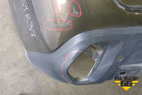 Бампер задний (после 2015г под парктроник и накладку) (6410C996ZZ) для Mitsubishi Outlander с 2012-2024г (Аутлендер)