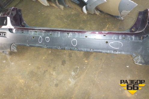 Бампер задний (под парктроник) (5215948170) для Toyota Highlander с 2007-2013г (Хайлендер)