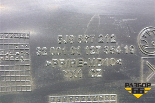 Обшивка двери задней правой под механику (универсал) (5J9867212) для Skoda Fabia с 2007-2014г (Фабия)