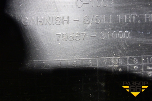 Накладка на порог наружная правая (передняя часть) (7956731000) для Ssang Yong Kyron с 2005г (Кайрон)