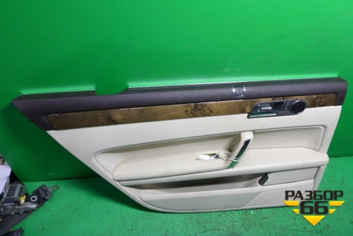 Обшивка двери задней левой под электрику (Long светлая кожа) для Volkswagen Phaeton с 2002-2014г (Фаетон)