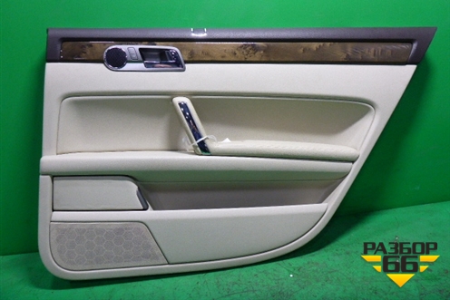 Обшивка двери задней правой под электрику (Long светлая кожа) для Volkswagen Phaeton с 2002-2014г (Фаетон)
