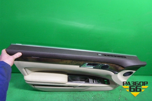 Обшивка двери передней левой под электрику (светлая кожа) для Volkswagen Phaeton с 2002-2014г (Фаетон)