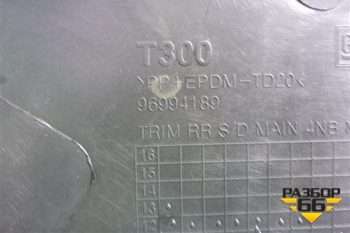 Обшивка двери задней правой под механику (седан) (96994189) для Chevrolet Aveo (Т300) с 2011г (Авео Т300)