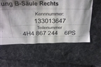 Обшивка стойки центральная нижняя правая (4H4867244) для Audi A8 с 2009-2017г (А8)