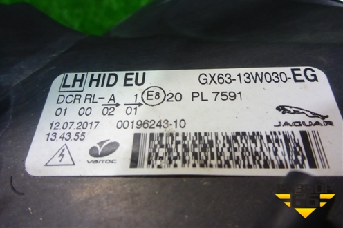Фара левая (ксенон без блока и лампы) (GX6313W030EG) для Jaguar XF с 2015г