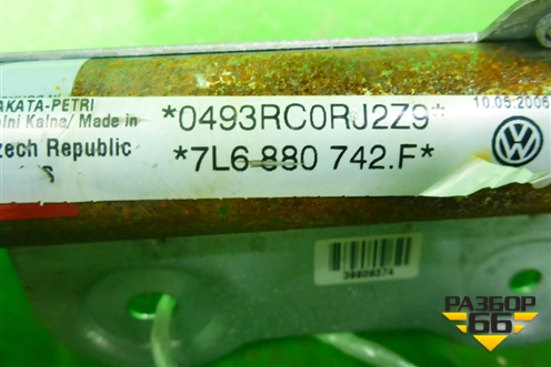 Подушка безопасности боковая шторка правая (7L6880742F) для Volkswagen Touareg c 2002-2010г (Туарег)