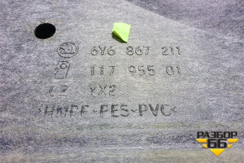 Обшивка двери задней левой под механику (хетчбэк) (6Y6867211) для Skoda Fabia с 1999-2007г (Фабия)