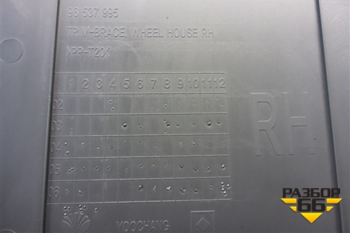 Накладка внутренняя (за задним сидением правая) (96537995) для Zaz Vida с 2012-2016г (Вида)