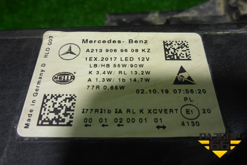 Фара правая (до 2020г Multibeam Led без блока) (A2139069608) для Mercedes Benz E-Klass W213 с 2016г (Е)