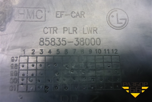 Обшивка стойки центральная нижняя левая (8583538000) для Hyundai Sonata-5 с 2001г (Соната)