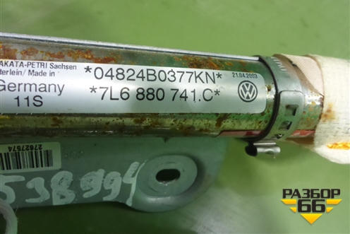 Подушка безопасности боковая шторка левая (7L6880741C) для Volkswagen Touareg c 2002-2010г (Туарег)