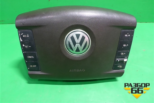 Подушка безопасности в рулевое колесо (коричневая кожа) (7L6880201) для Volkswagen Touareg c 2002-2010г (Туарег)