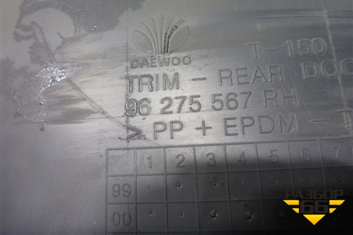 Обшивка двери задней правой под механику (96275567) для Chevrolet Lanos с 2004г (Ланос)