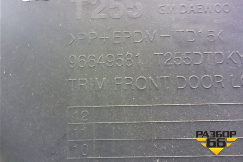 Обшивка двери передней правой под электрику (96649581) для Chevrolet Aveo (T250) с 2005-2011 (Авео Т250)