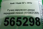Ручка наружная двери передней левой (4H0837205) для Audi Q7 c 2015г (Ку 7)