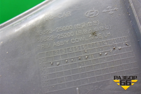 Накладка порога внутренняя переднего левого (передняя часть) (8582325000) для Hyundai Aсcent с 2000г (Акцент)