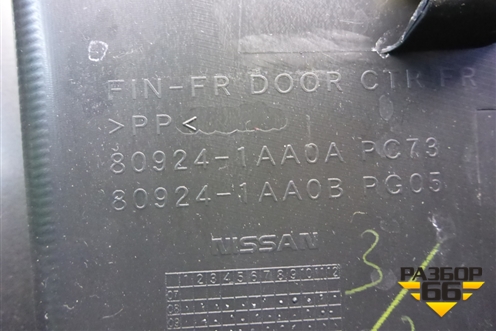 Обшивка двери передней правой под электрику (809241AA0A) для Nissan Murano (Z51) с 2007-2015г (Мурано)