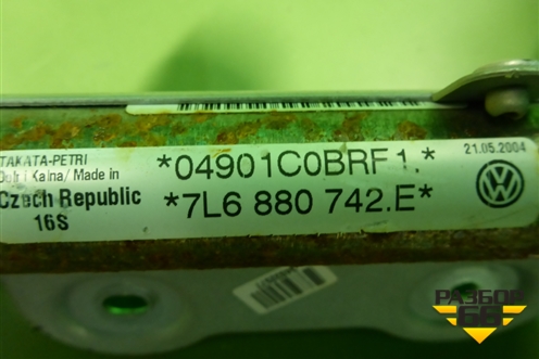 Подушка безопасности боковая шторка правая (7L6880742E) для Volkswagen Touareg c 2002-2010г (Туарег)