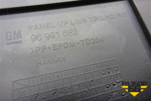 Накладка внутренняя (консоли правая) (96991682) для Chevrolet Cruze c 2009-2015г (Круз)