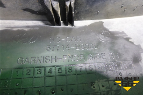 Накладка переднего крыла правого (87714B8000) для Hyundai Grand Santa Fe с 2012-2018г (Гранд Санта Фе)