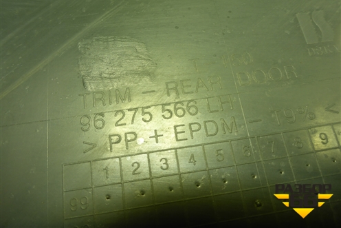 Обшивка двери задней левой под механику (96275566) для Chevrolet Lanos с 2004г (Ланос)