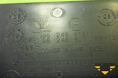 Накладка на торпедо (боковая правая) (96246812) для Chevrolet Lanos с 2004г (Ланос)