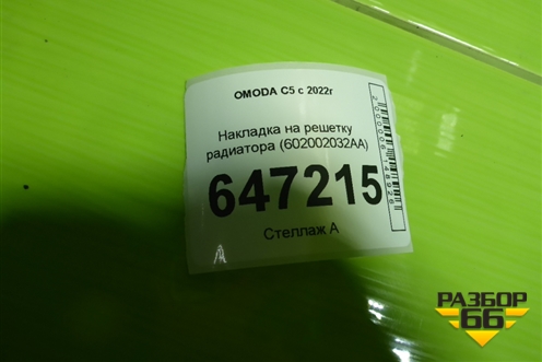Накладка на решетку радиатора (602002032AA) для OMODA C5 с 2022г (Ц5)
