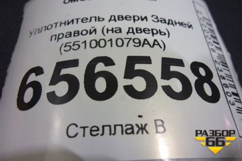 Уплотнитель двери Задней правой (на дверь) (551001079AA) для OMODA C5 с 2022г (Ц5)