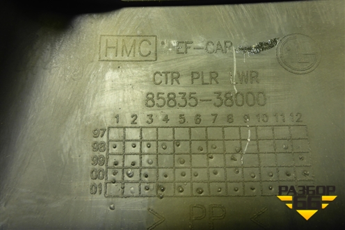 Обшивка стойки центральная нижняя левая (8583538000) для Hyundai Sonata-5 с 2001г (Соната)