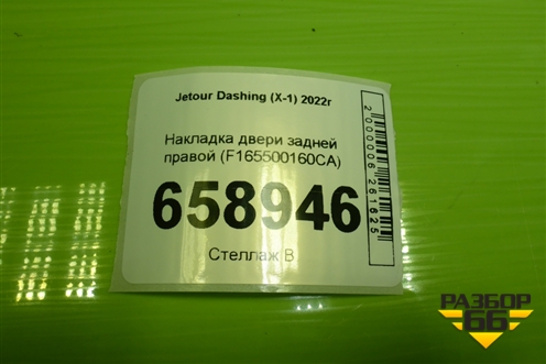 Накладка двери задней правой (F165500160CA) для Jetour Dashing (X-1) 2022г