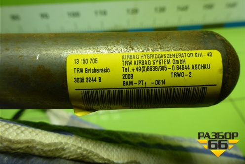 Подушка безопасности боковая шторка правая (5ти дверный кузов) (13150705) для Opel Corsa D с 2006-2014г (Корса Д)