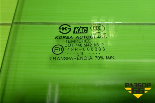 Стекло двери передней правой для Hyundai Porter с 1996-2011г (Портер)