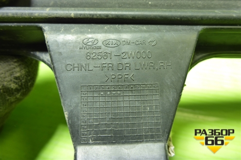 Направляющая стекла двери задней правой (825612W000) для Hyundai Santa Fe с 2012-2018г (Санта Фе)