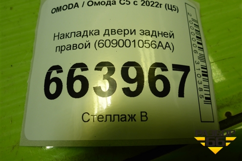 Накладка двери задней правой (609001056AA) для OMODA C5 с 2022г (Ц5)