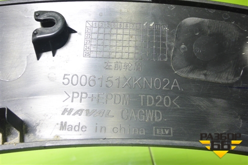 Накладка переднего крыла левого (5006151XKN02A) для Haval F7 с 2019г (Ф7)