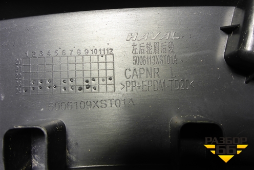 Накладка заднего крыла левого (5006109XST01A) для Haval Jolion с 2021г (Джолион)