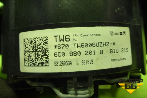 Подушка безопасности в рулевое колесо (6C0880201B) для Volkswagen Polo (седан) с 2010г (Поло)