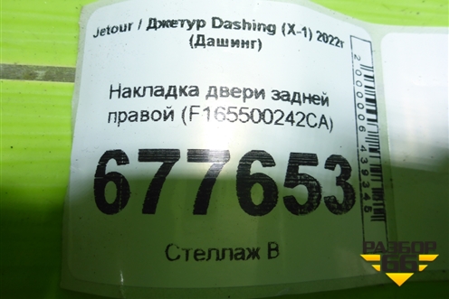 Накладка двери задней правой (F165500242CA) для Jetour Dashing (X-1) 2022г (Дашинг)