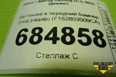 Заглушка в передний бампер (под радар) (F162803509CA) для Jetour Dashing (X-1) 2022г (Дашинг)